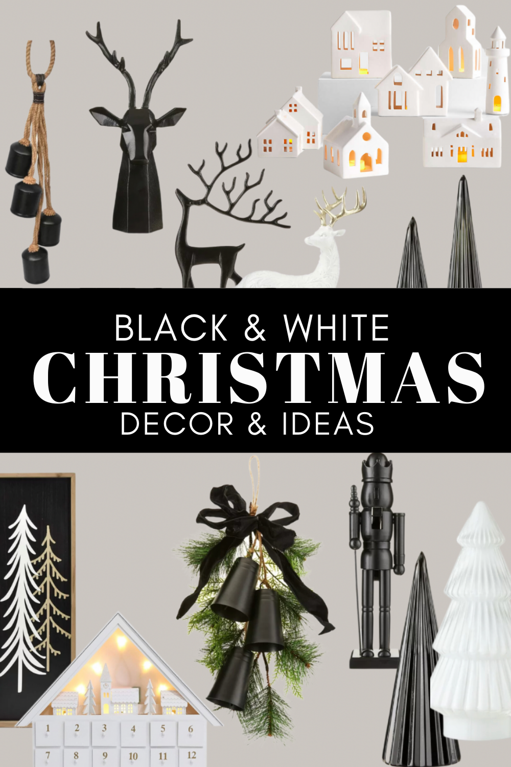 Black and White Christmas Ideas and Decor - White Oak Shop